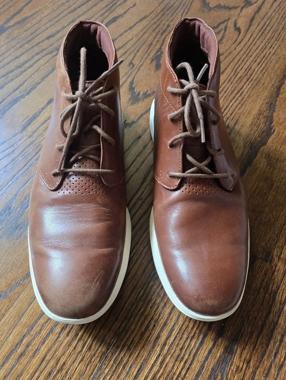 Cole Haan Grand Tour Chukka Boots Mens 10.5 Brown Leather Business Casual Modern
